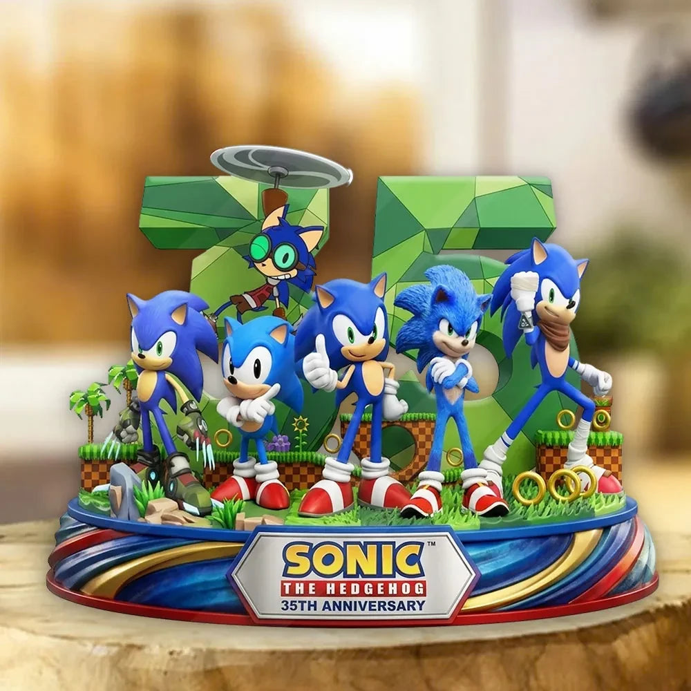 Sonic The Hedgehog 35th Anniversary Acrylic Plaque 2026 Sonic The Hedgehog Merch Decor Ideas - Loomnari