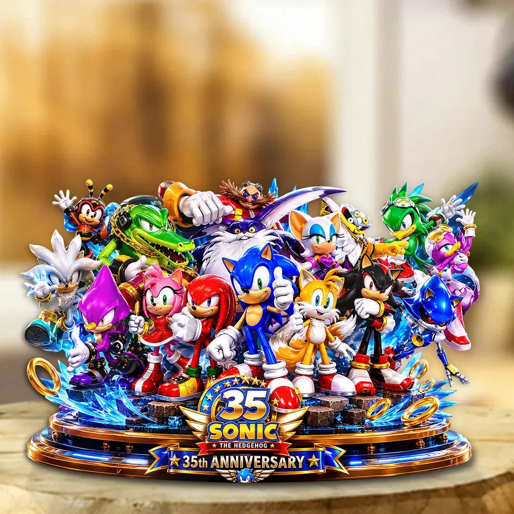 Sonic the Hedgehog 35th Anniversary Acrylic Plaque Sonic the Hedgehog Merch Display Decor Ideas - Loomnari