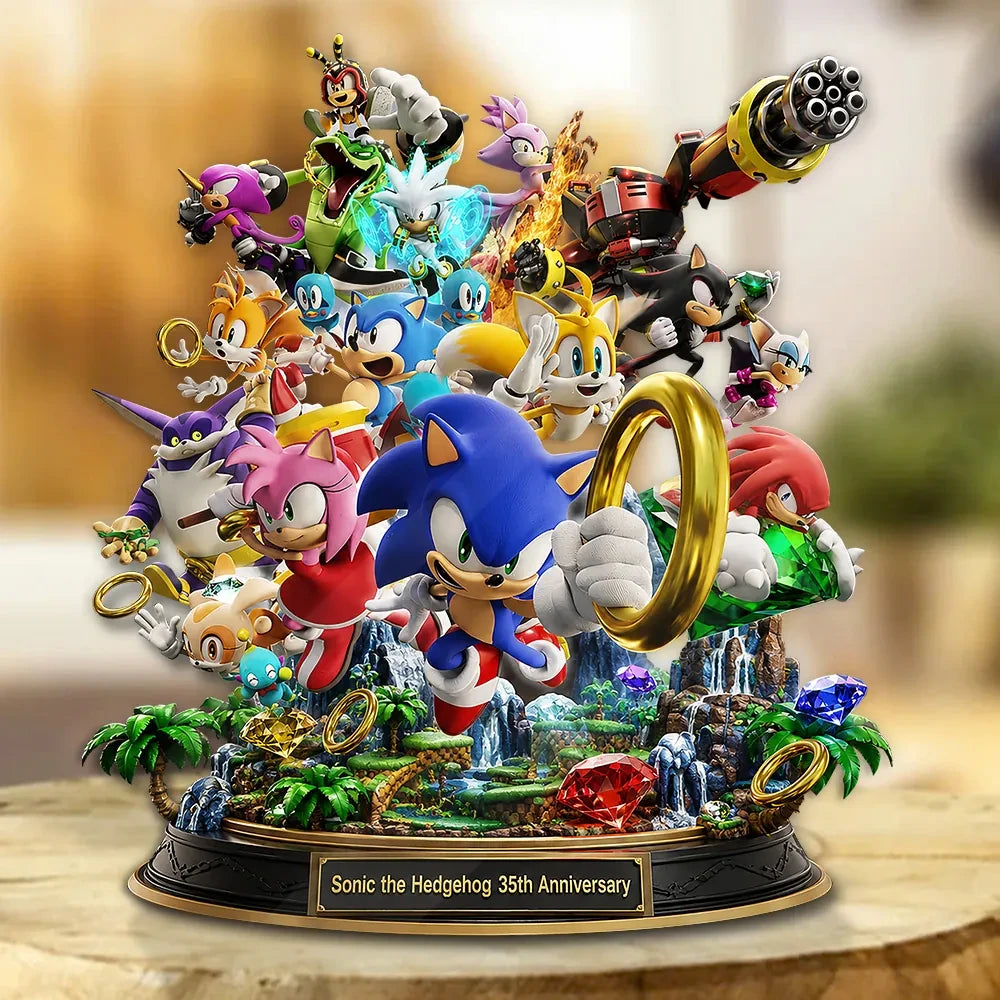 Sonic The Hedgehog 35th Anniversary Acrylic Plaque Sonic The Hedgehog Merch Gift For BFF - Loomnari