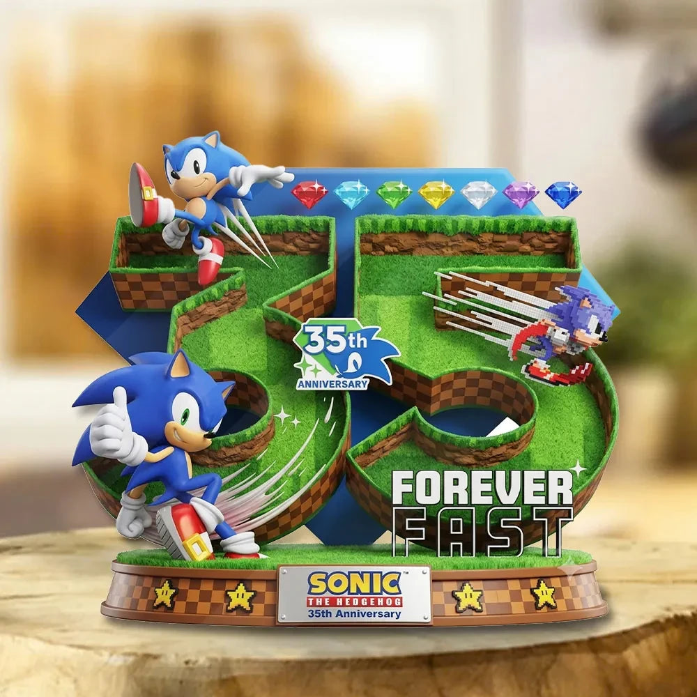 Sonic The Hedgehog 35th Anniversary Merch 2026 Sonic Forever Fast Acrylic Plaque Gamer Gifts - Loomnari