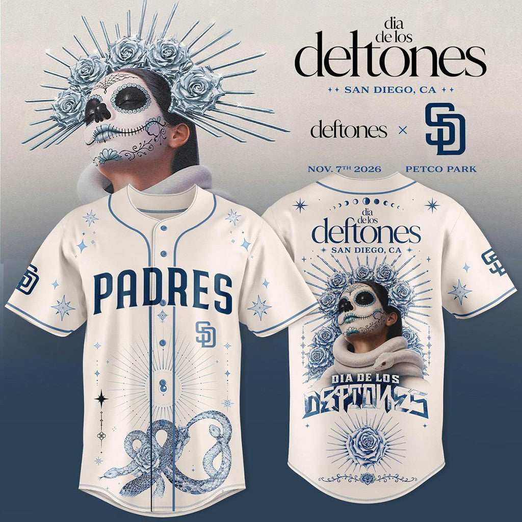 San Diego Padres X Deftones Dia De Los Jersey 2026 SD Padres Merch Gift For Music Lovers - Loomnari