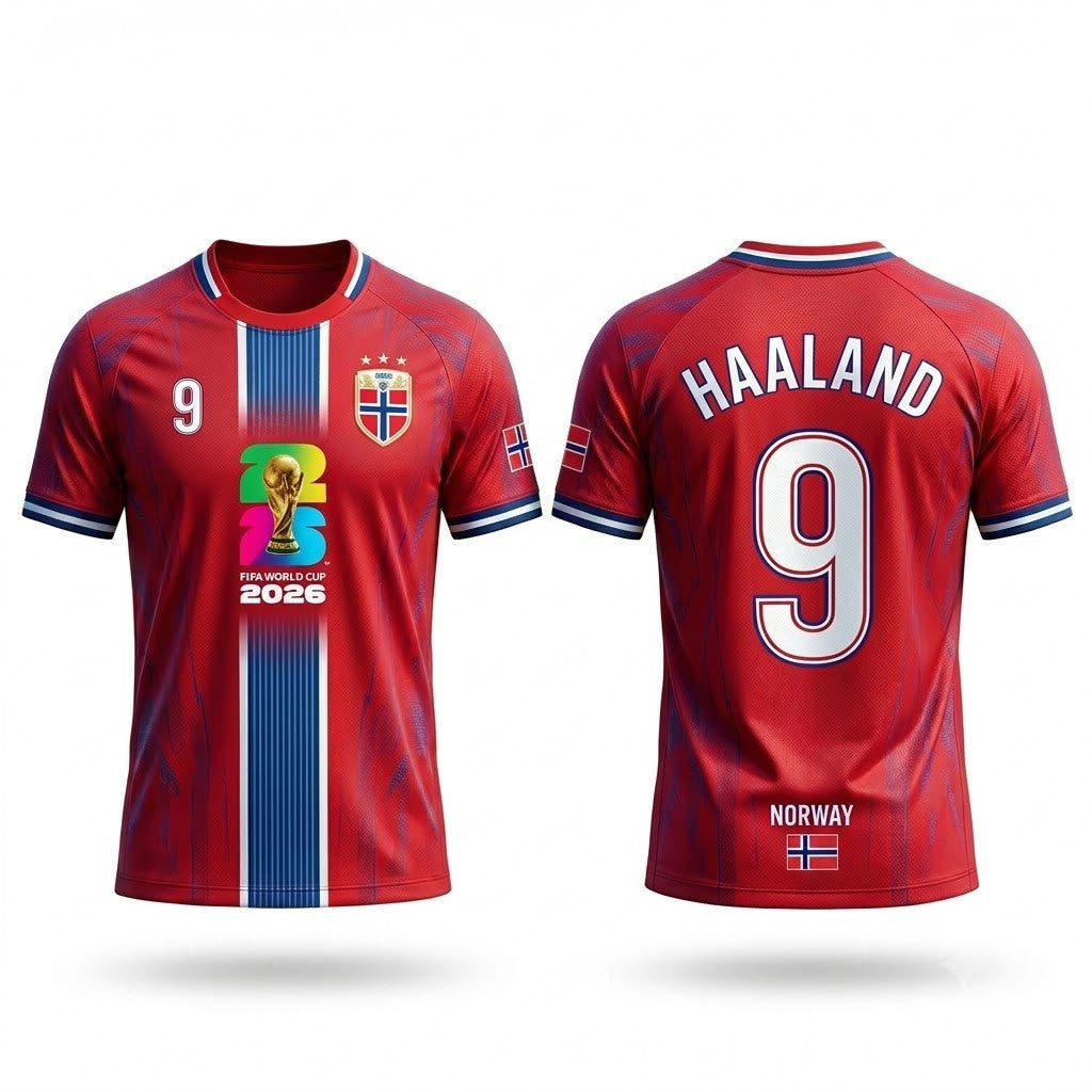 #9 Erling Haaland Jersey Shirt Norway FIFA World Cup 2026 Merch Gift For Norway Football Fans - Loomnari