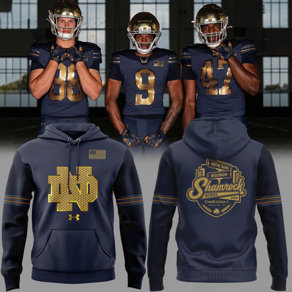 Notre Dame Fighting Irish Wisconsin Shamrock Series 2026 Hoodie Notre Dame Football Merch - Loomnari
