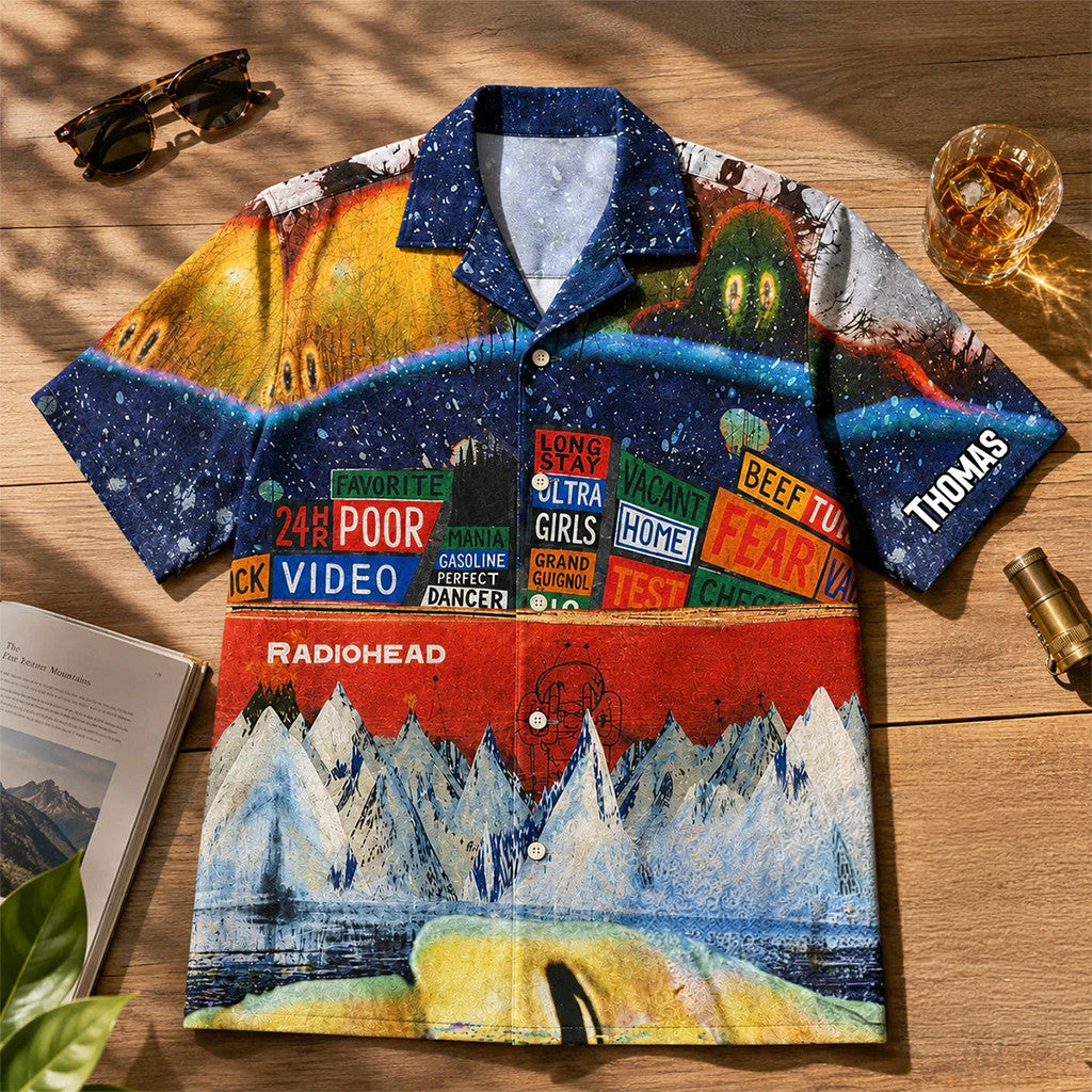 Personalized Radiohead Ok Computer Amnesiac Album Art Hawaiian Shirt Radiohead Merch 2026 - Loomnari