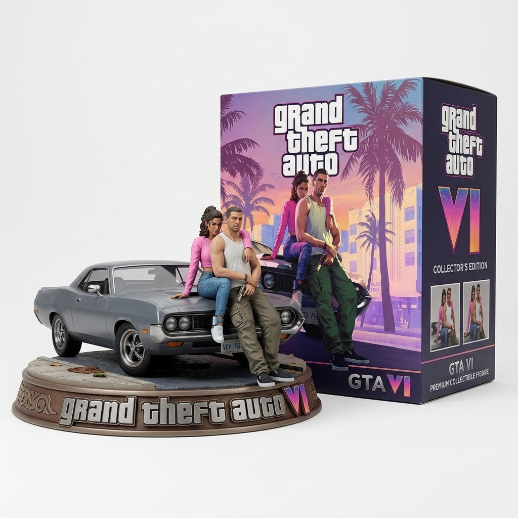 Grand Theft Auto VI Collectible Lucia Jason Acrylic Plaque GTA 6 Merch Display Decor - Loomnari