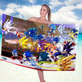 Sonic The Hedgehog 35th Anniversary Merch 2026 Sonic Forever Fast Beach Towel Gift For Gamer - Loomnari