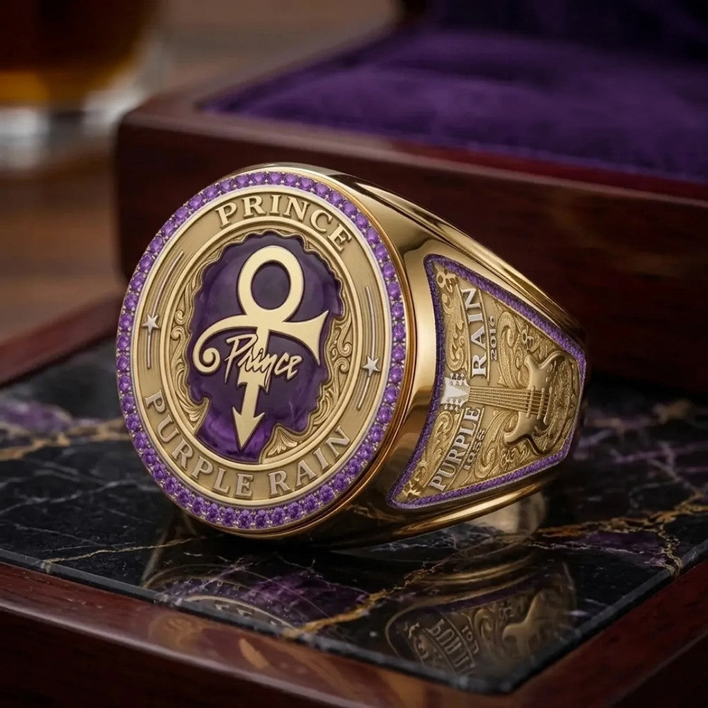 Prince Symbol Purple Stainless Steel Ring 2026 Prince Merch Gift For Music Lovers - Loomnari