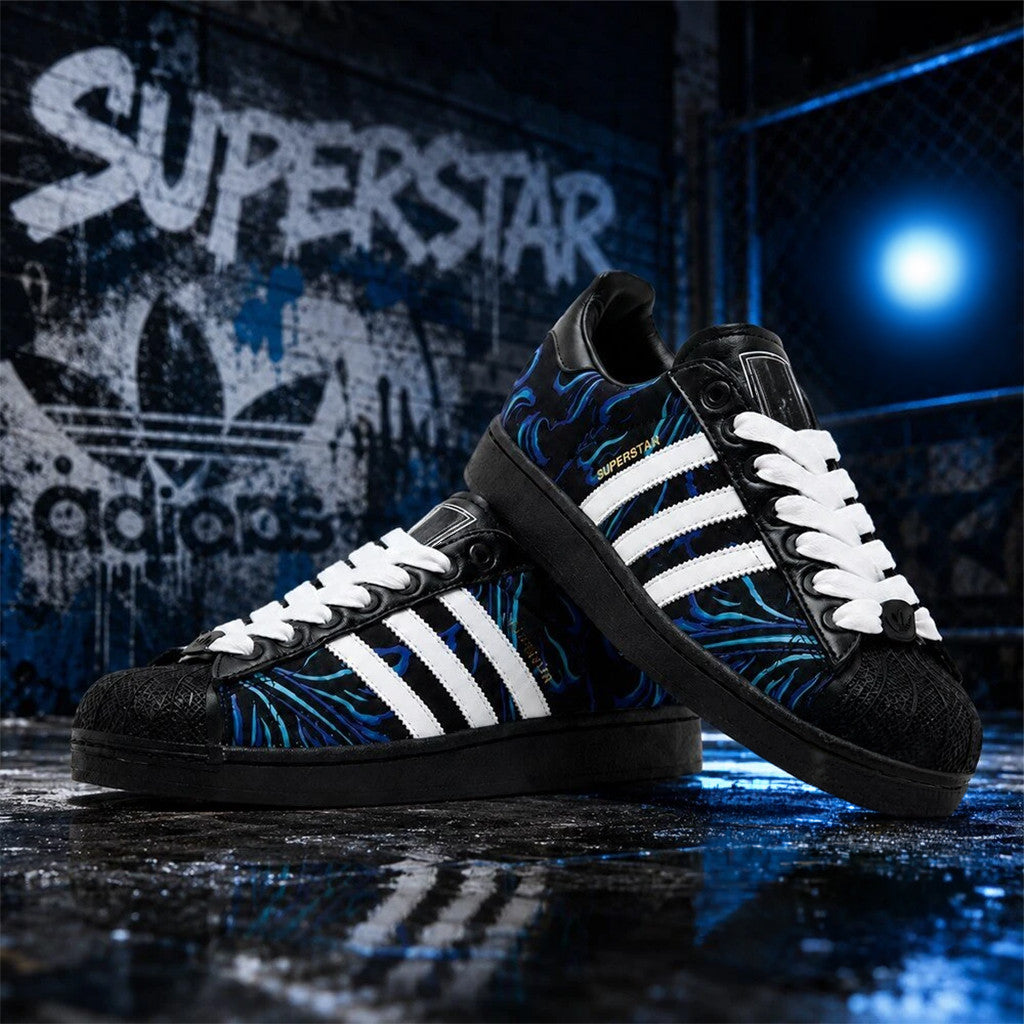 Argentina Superstar Blue Wave Pattern 2026 Sneakers Argentina World Cup Merch Football Fan Gear - Loomnari