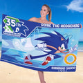 Sonic The Hedgehog 35th Anniversary Beach Towel Sonic The Hedgehog Merch Best Birthday Gifts - Loomnari