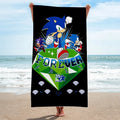 Sonic The Hedgehog 35th Anniversary Merch 2026 Sonic Forever Fast Beach Towel Best Summer Gifts - Loomnari