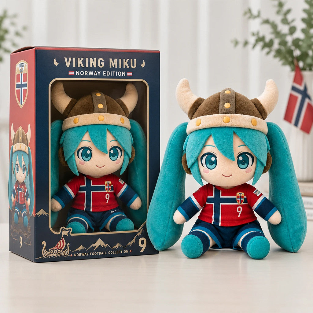 Viking Miku Norway Football Number 9 Erling Haaland Plush Pillow Hatsune Miku Merch Fan Gifts - Loomnari