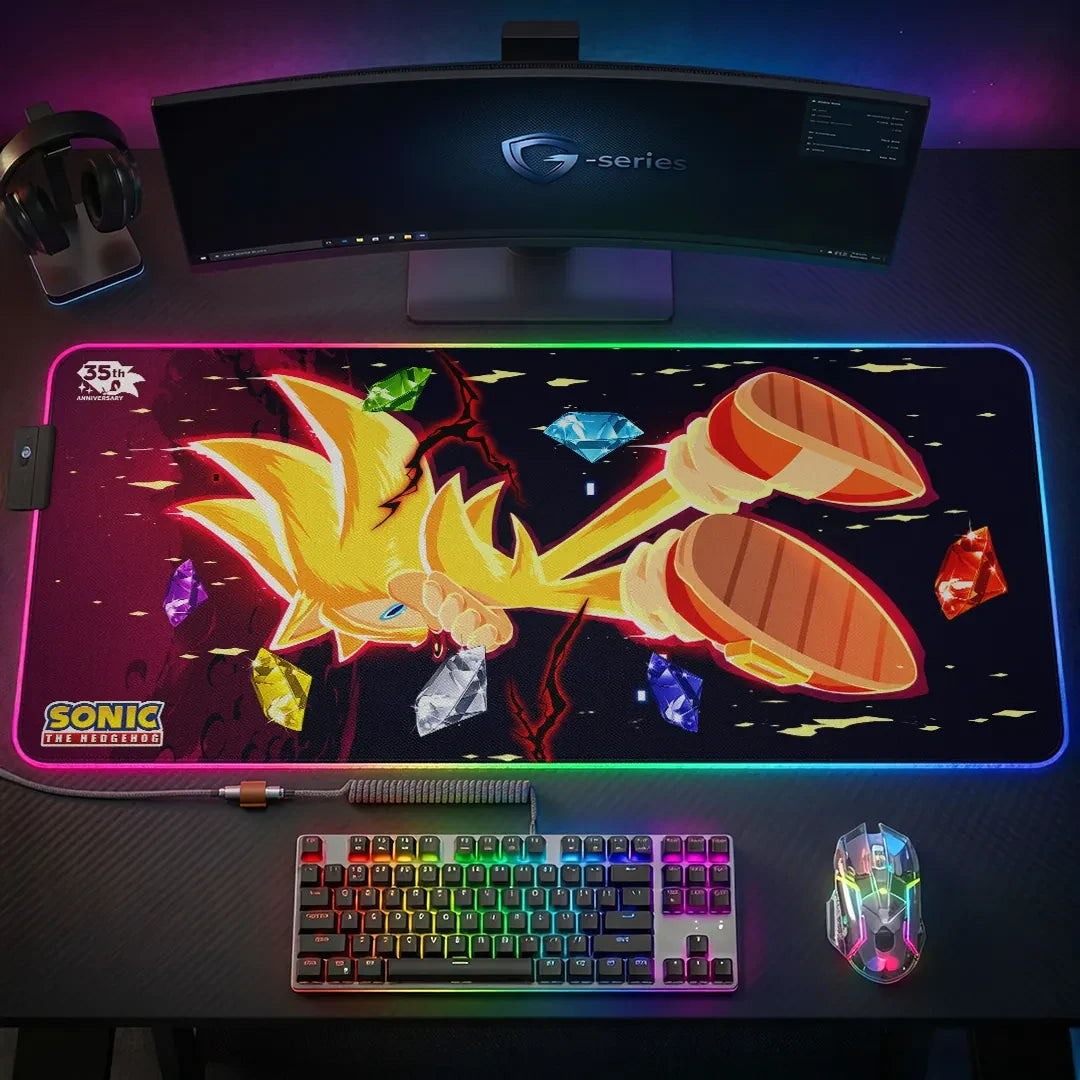Sonic the Hedgehog 35th Anniversary Gaming Desk Mat Sonic the Hedgehog Merch 2026 Perfect Gifts - Loomnari