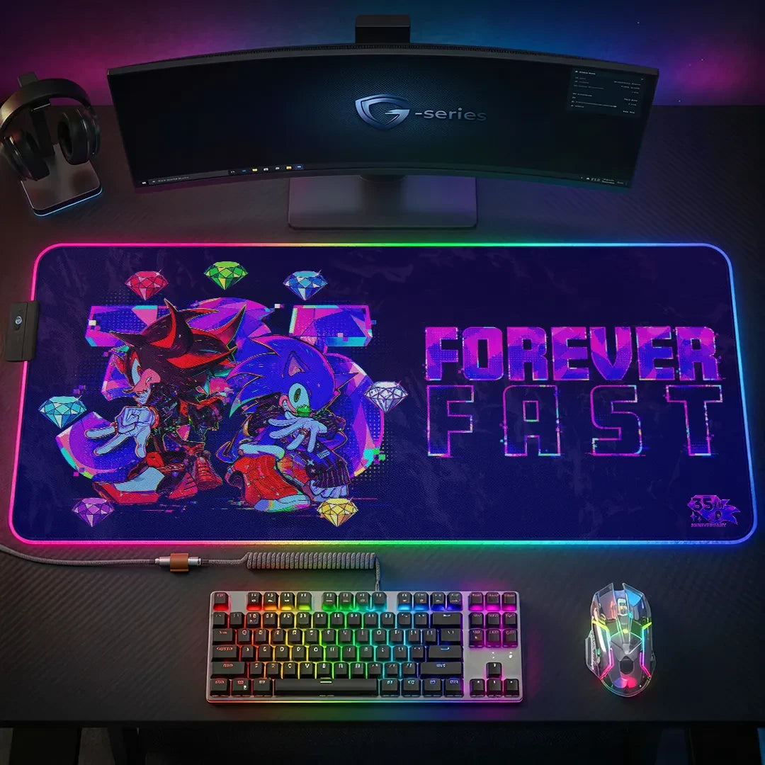 Sonic the Hedgehog 35th Anniversary Merch 2026 Forever Fast Gaming Desk Mat Gift For Gamers - Loomnari