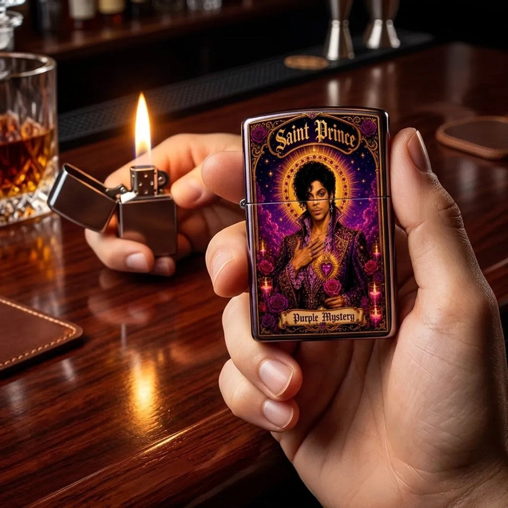 Prince Purple Mystery Saint Zippo Lighter Case 2026 Prince Merch Best Gift For Granpa - Loomnari