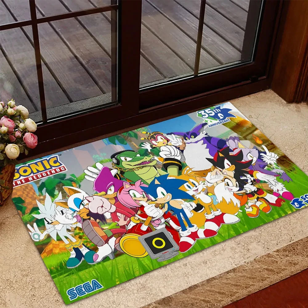 Sonic The Hedgehog 35th Anniversary Doormat 2026 Sonic The Hedgehog Merch Home Decor Ideas - Loomnari