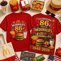 McDonald's 86 Years 1940 2026 T-Shirt Fast Food Lover Shirt Gift For Husband - Loomnari