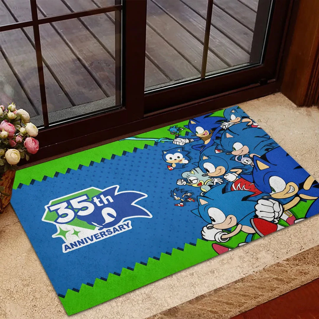 Sonic The Hedgehog 35th Anniversary Merch 2026 Sonic The Hedgehog Doormat Welcome Mat Decor - Loomnari