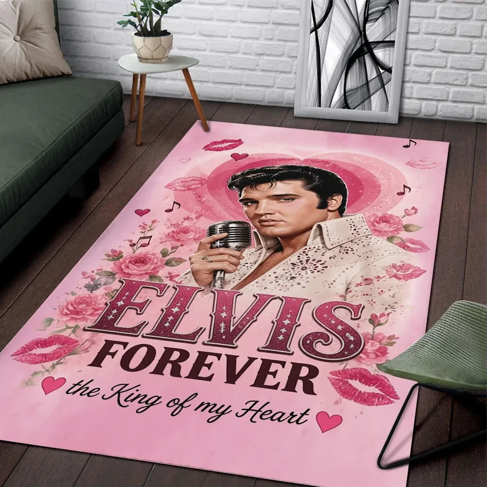 Elvis Presley Merch 2026 Elvis Forever The King Of My Heart Area Rug Living Room Decor Ideas - Loomnari