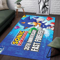Sonic the Hedgehog 35th Anniversary Area Rug 2026 Sonic the Hedgehog Merch Best Birthday Gifts - Loomnari