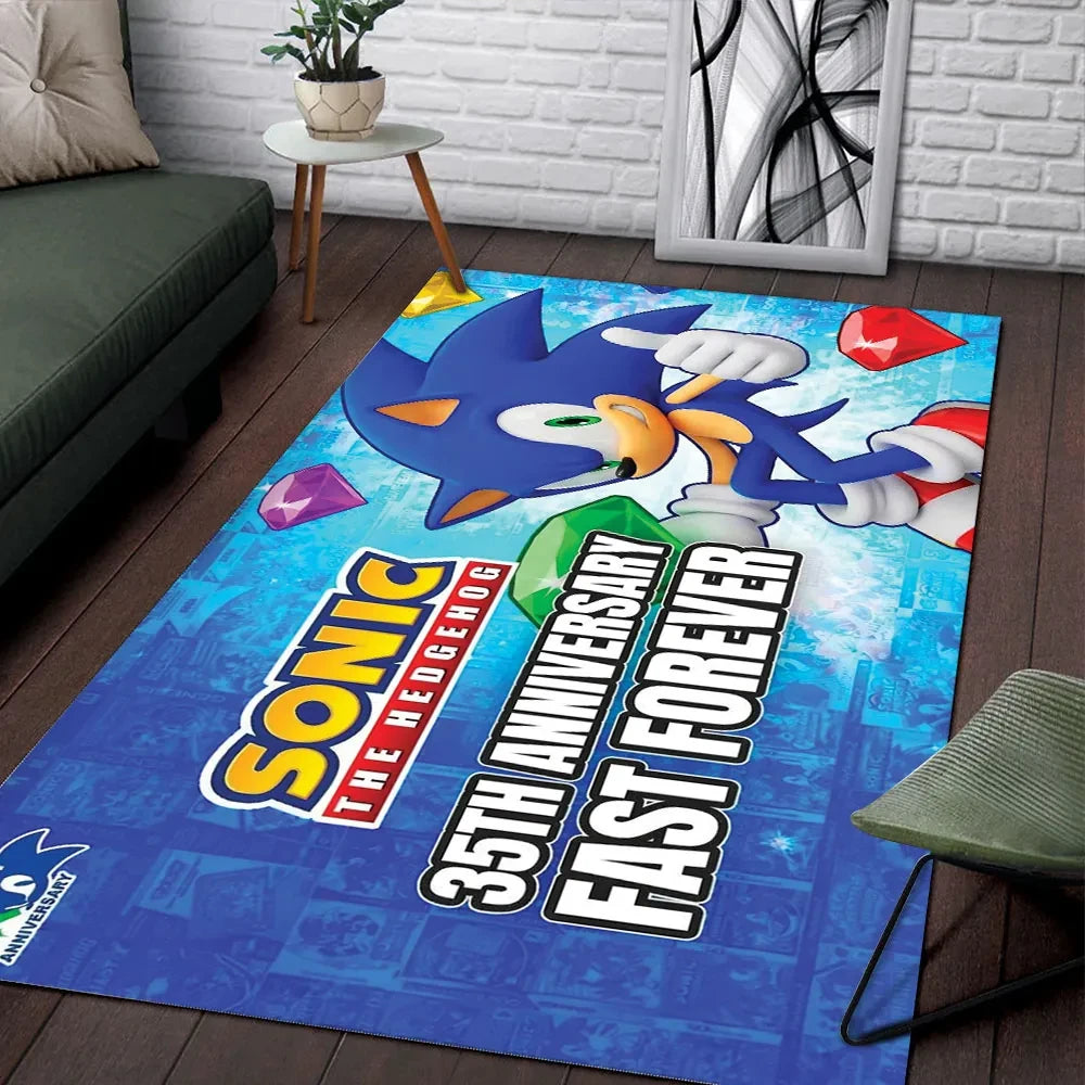 Sonic the Hedgehog 35th Anniversary Area Rug 2026 Sonic the Hedgehog Merch Best Birthday Gifts - Loomnari