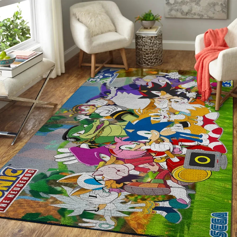 Sonic the Hedgehog 35th Anniversary Area Rug 2026 Sonic the Hedgehog Merch Decor Gift For Gamer - Loomnari