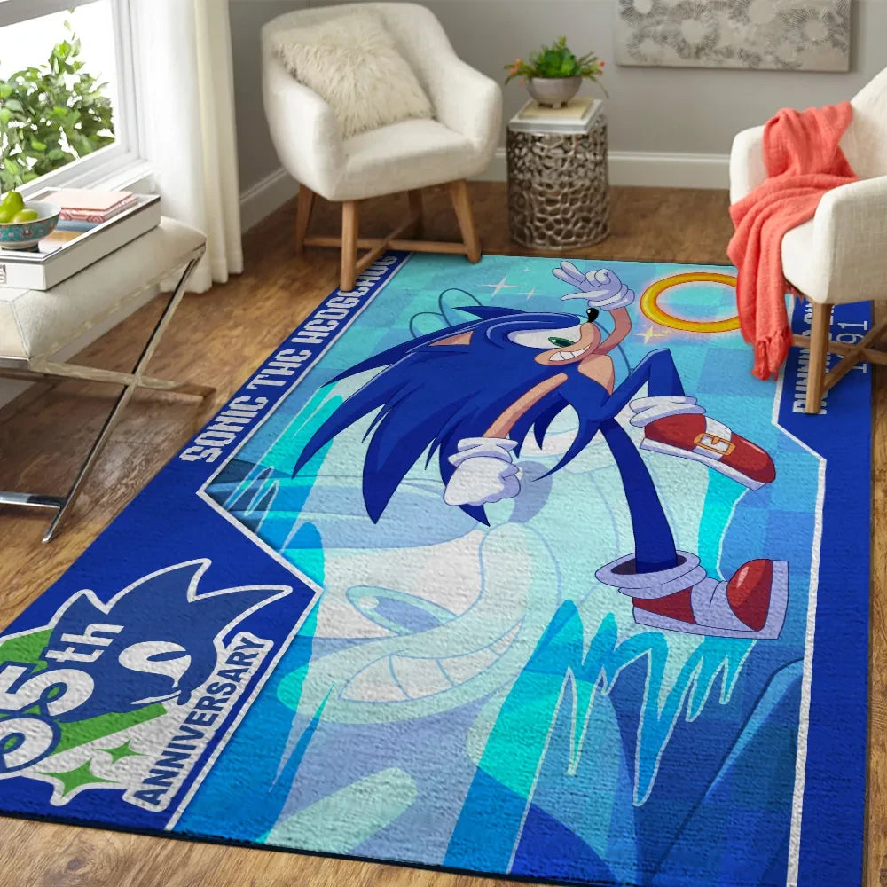 Sonic the Hedgehog 35th Anniversary Area Rug 2026 Sonic the Hedgehog Merch Game Lover Gifts - Loomnari