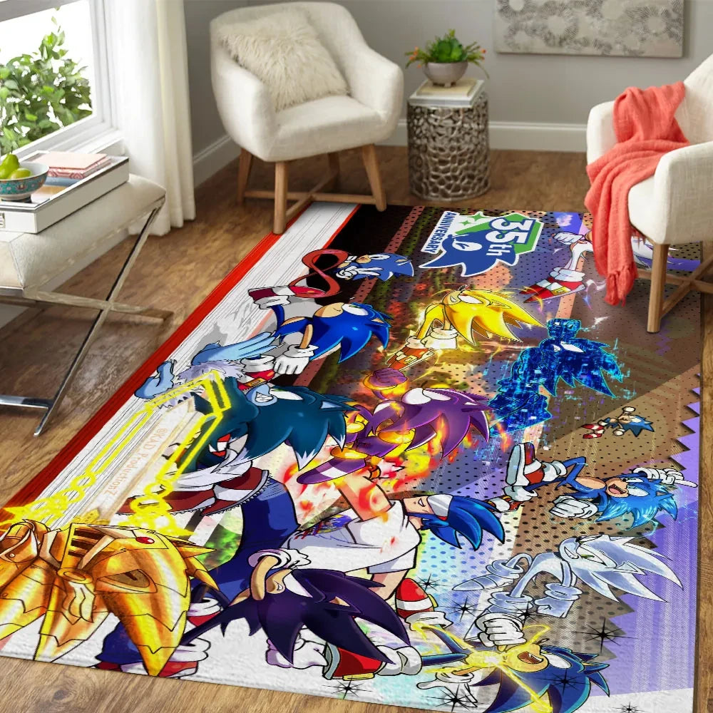 Sonic the Hedgehog 35th Anniversary Area Rug 2026 Sonic the Hedgehog Merch Gift For Brothers - Loomnari