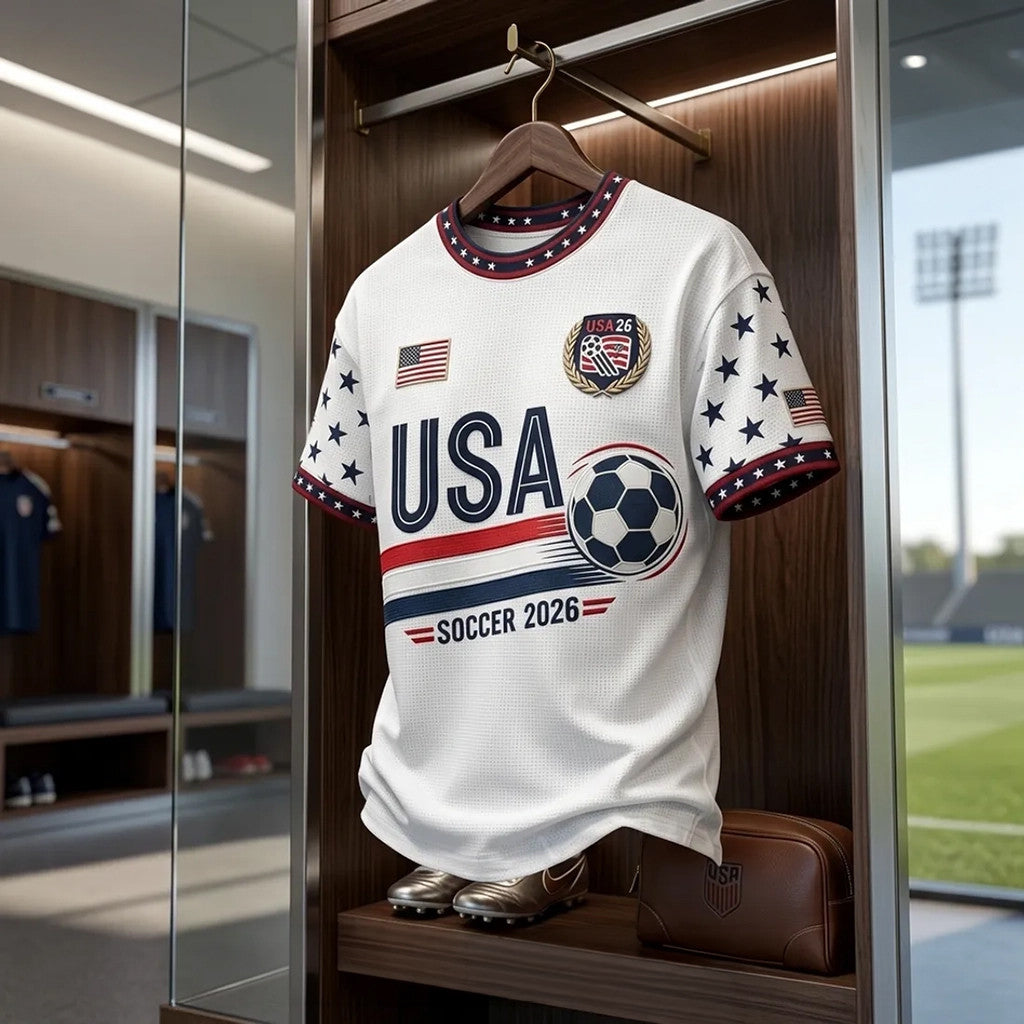 USA Soccer 2026 World Cup White T-Shirt USMNT Merch Game Day Gifts For Brothers - Loomnari