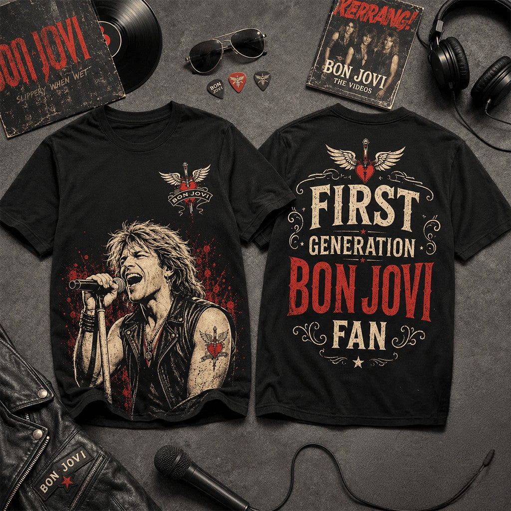 Bon Jovi First Generation Fan T-Shirt Bon Jovi Merch 2026 Best Gift For Rock Band Lover - Loomnari