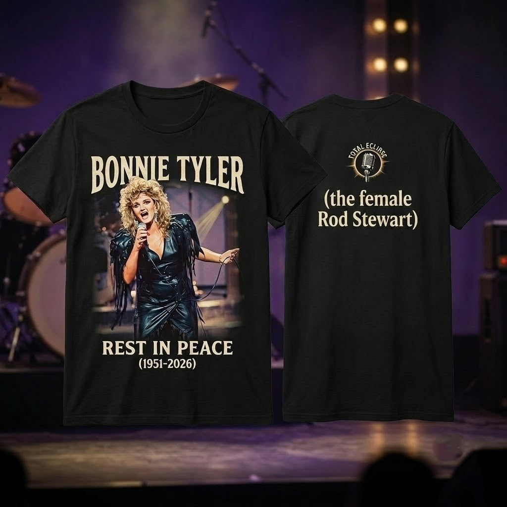 Bonnie Tyler Rest In Peace 2026 Total Eclipse Memorial T-Shirt The Female Rod Stewart Shirt - Loomnari