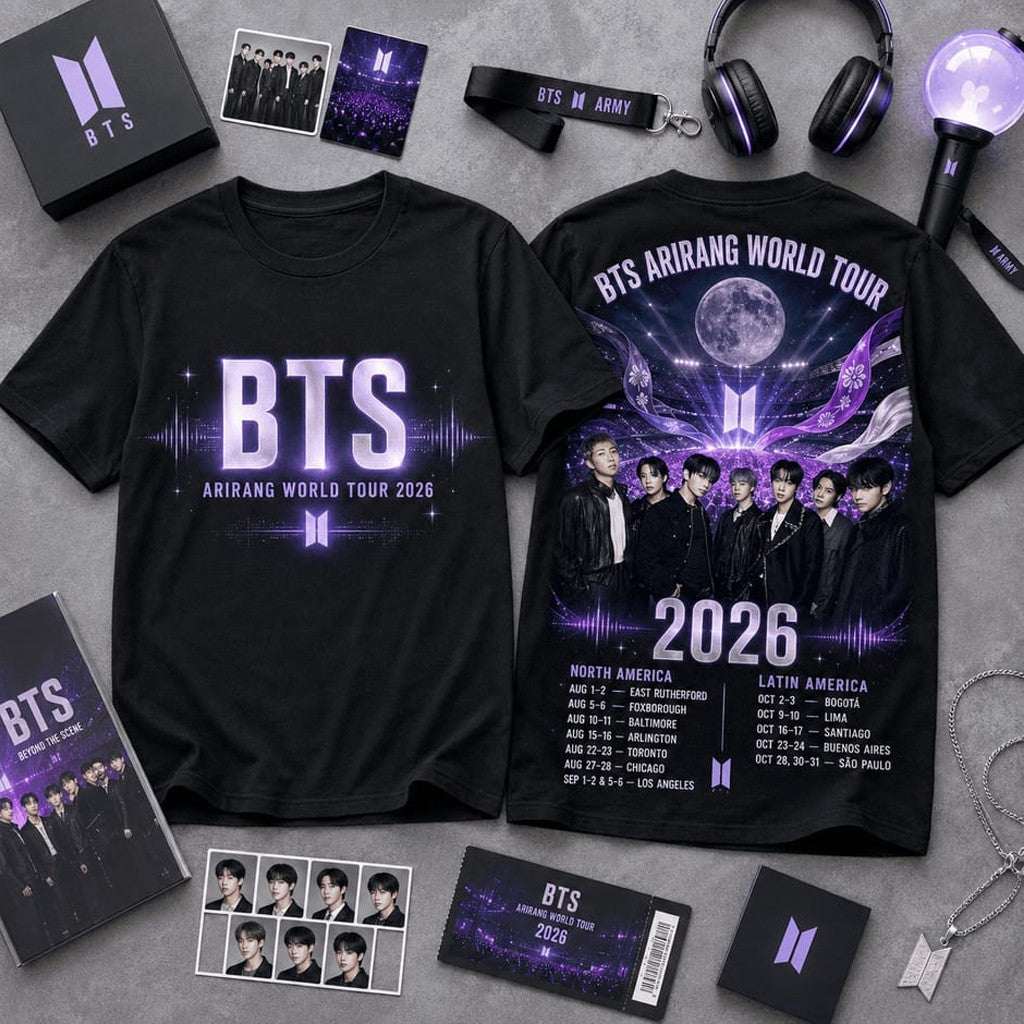 BTS Arirang World Tour 2026 T-Shirt BTS World Tour Merch Best Gift For Army KPop Fans - Loomnari