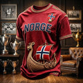 Norway FIFA World Cup 2026 Merch Norway Viking Ship Norge Flag T-Shirt Gift For Football Lovers - Loomnari