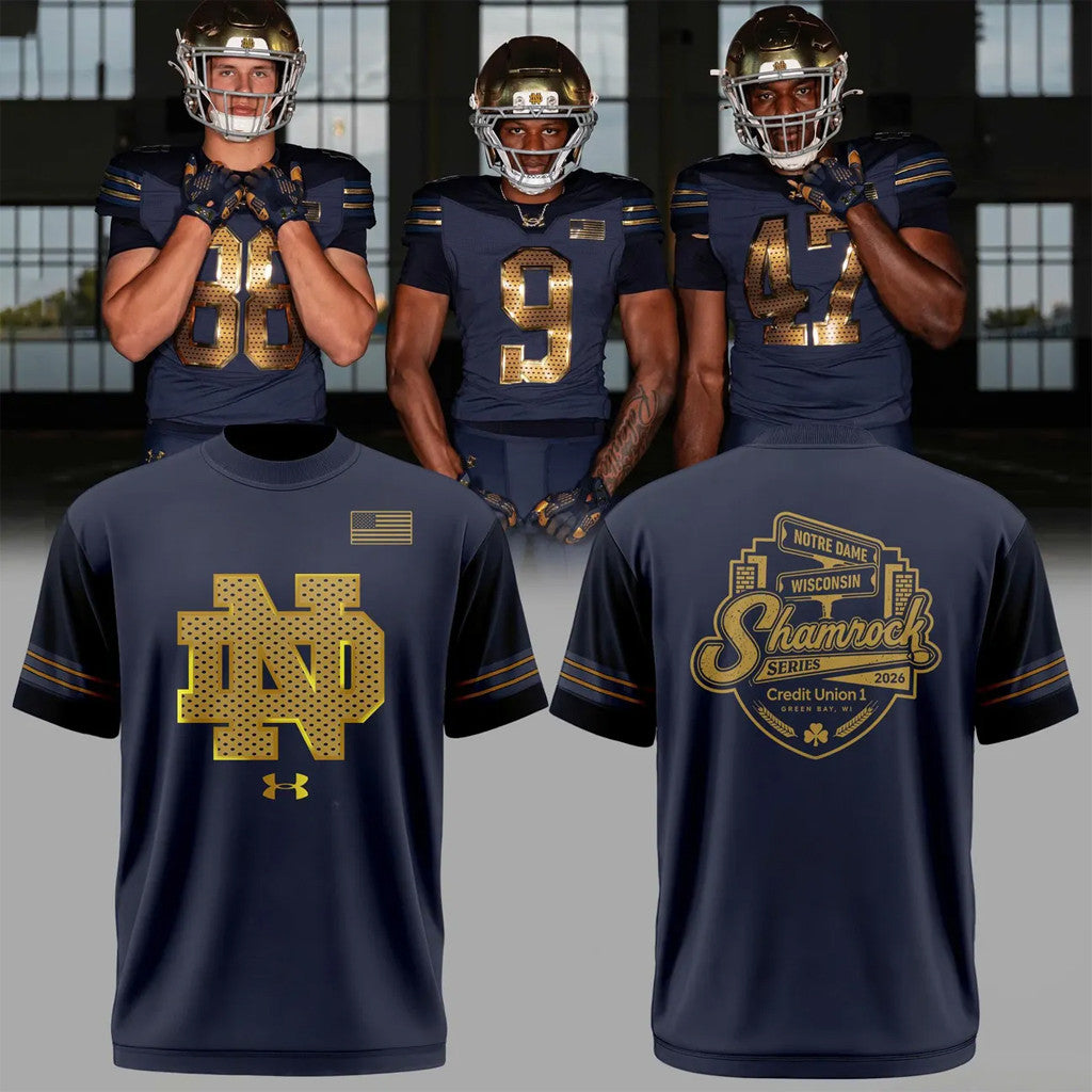 Notre Dame Fighting Irish Wisconsin Shamrock Series 2026 T-Shirt Notre Dame Football Merch - Loomnari