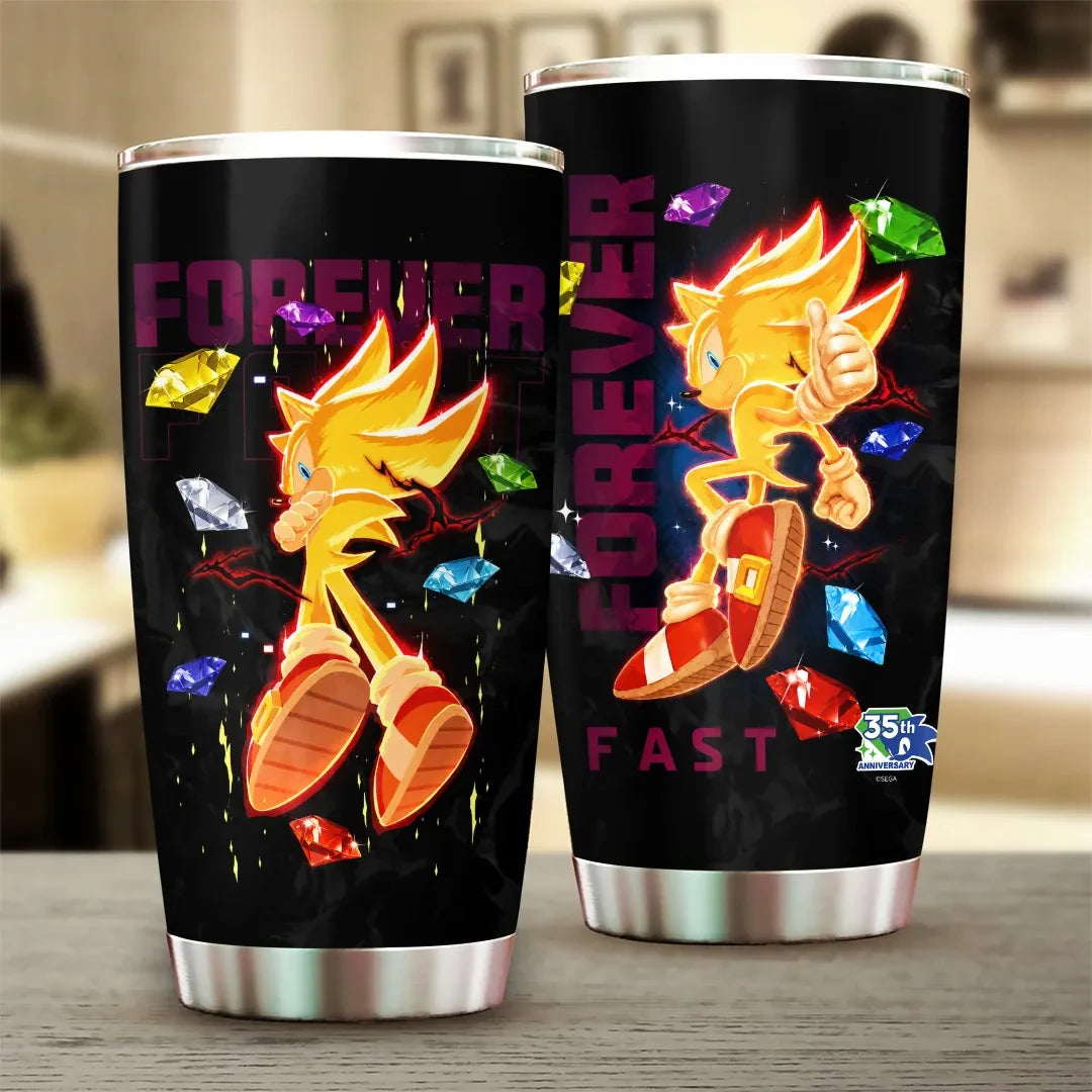 Sonic the Hedgehog 35th Anniversary Merch 2026 Super Sonic Tumbler Gift For Game Lover - Loomnari