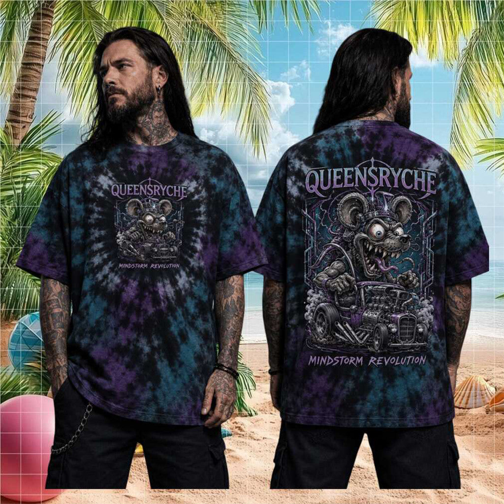 Queensryche Mindstorm Revolution Tour 2026 Tie Dye T-Shirt Queensryche Merch Heavy Metal Gifts - Loomnari