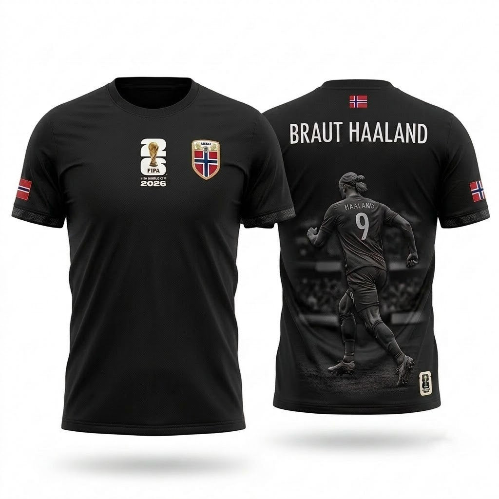 Norway Erling Haaland T-Shirt Norway FIFA World Cup 2026 Merch #9 Norway Team Merch Fan Gifts - Loomnari
