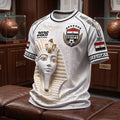 Egypt World Cup 2026 Merch Embossed Pharaoh White T-Shirt Egypt National Team Merch Fan Gifts - Loomnari