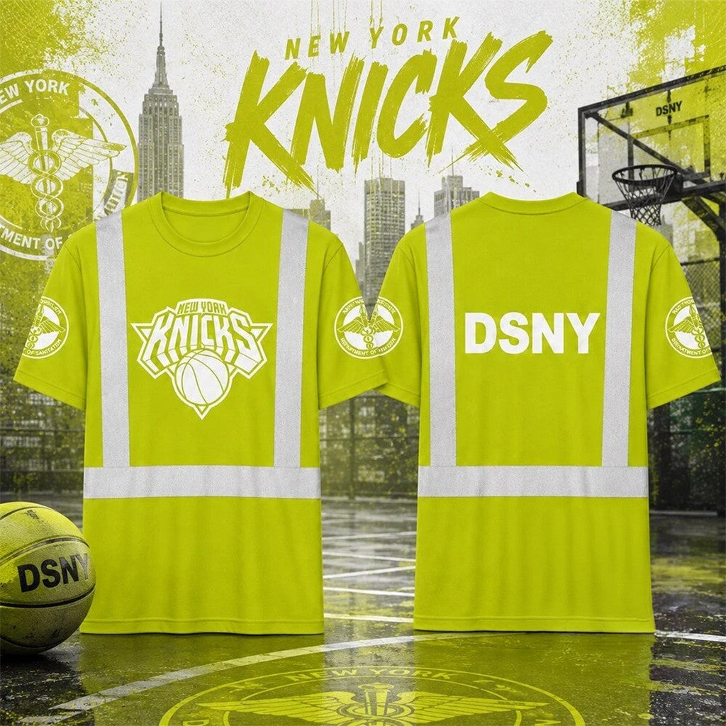 New York Knicks Department Of Sanitation Uniform Style T-Shirt NY Knicks Merch Basketball Gifts - Loomnari