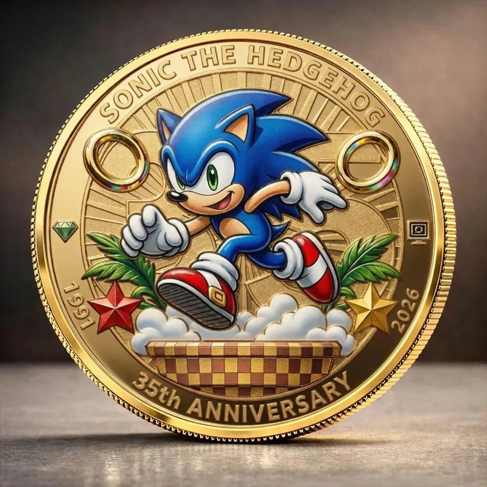 Sonic The Hedgehog 35th Anniversary Merch 2026 Sonic Commemorative Coin Gift For Husband - Loomnari