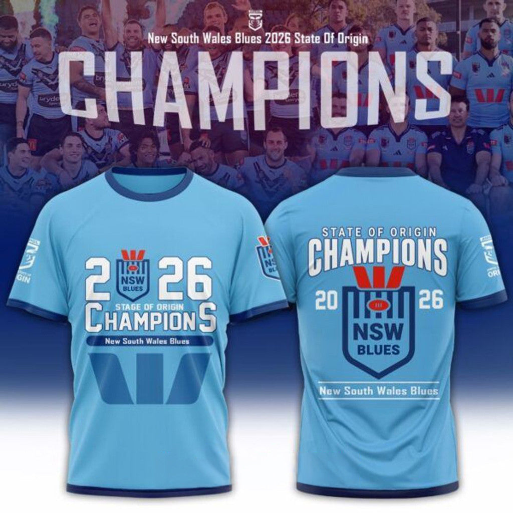 South Wales Blues 2026 State Of Origin Champions Men's T-Shirt NSW Blues Merch Fan Gifts - Loomnari