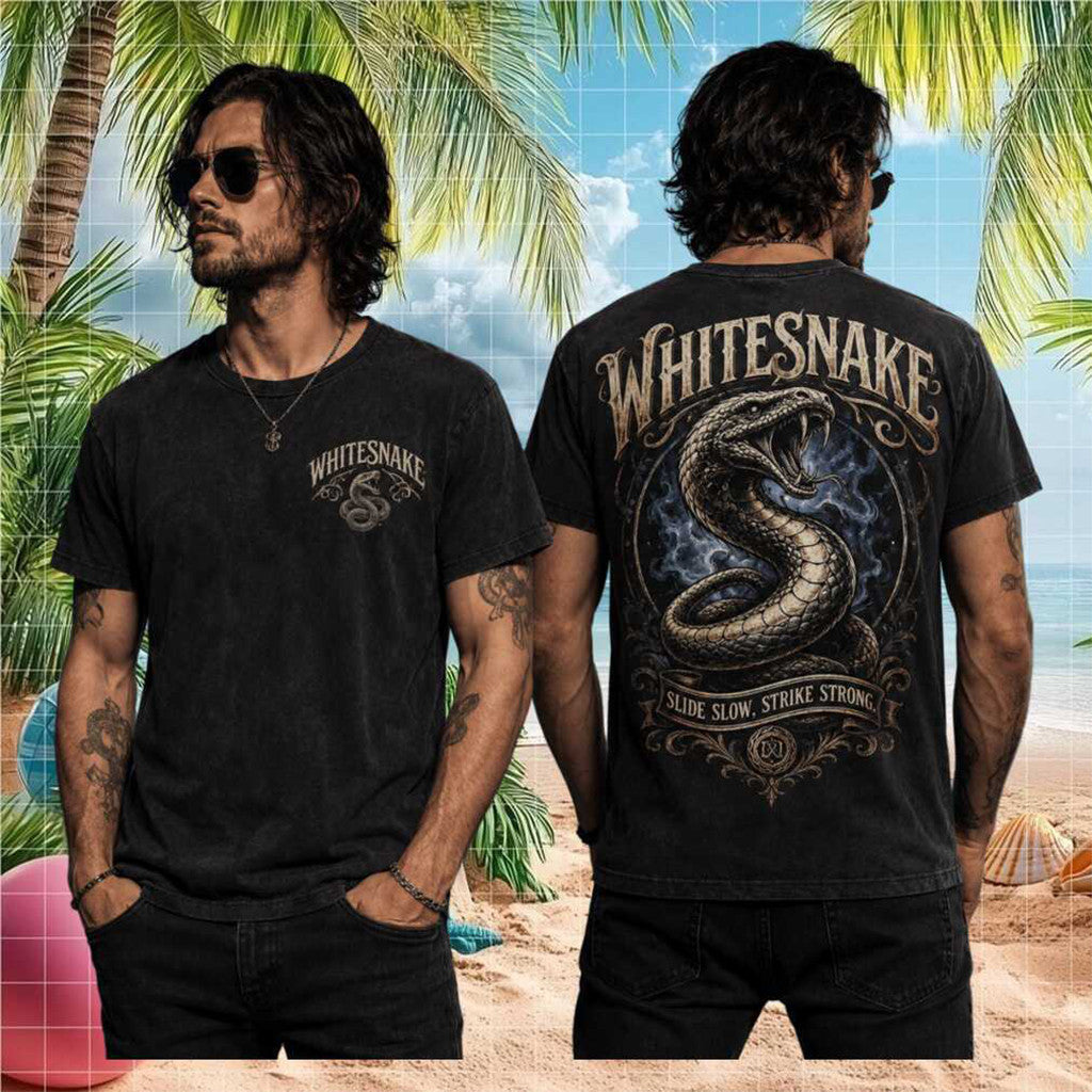 Whitesnake Slide Slow Strike Strong Snake Vintage T-Shirt Whitesnake Merch Gift For Rock Fans - Loomnari