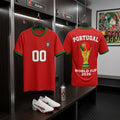 Personalized Portugal World Cup 2026 Red T-Shirt Portugal Team Merch Gift For Football Fans - Loomnari