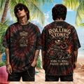The Rolling Stones Born To Roll Raised On Fire Rock Tie Dye Shirt The Rolling Stones Merch 2026 - Loomnari