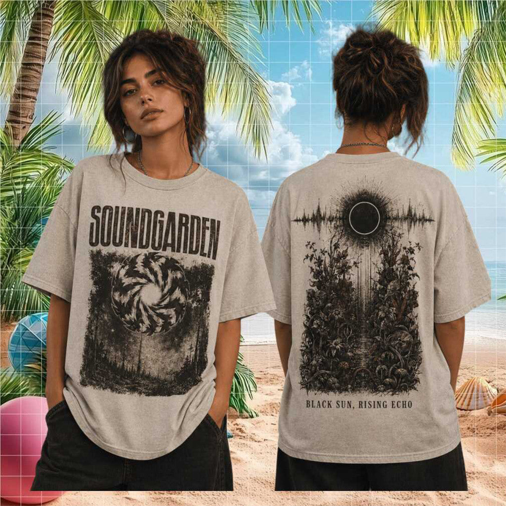 Soundgarden Black Sun Rising Echo Retro T-Shirt Soundgarden Merch Metal Band Concert Tour Gifts - Loomnari