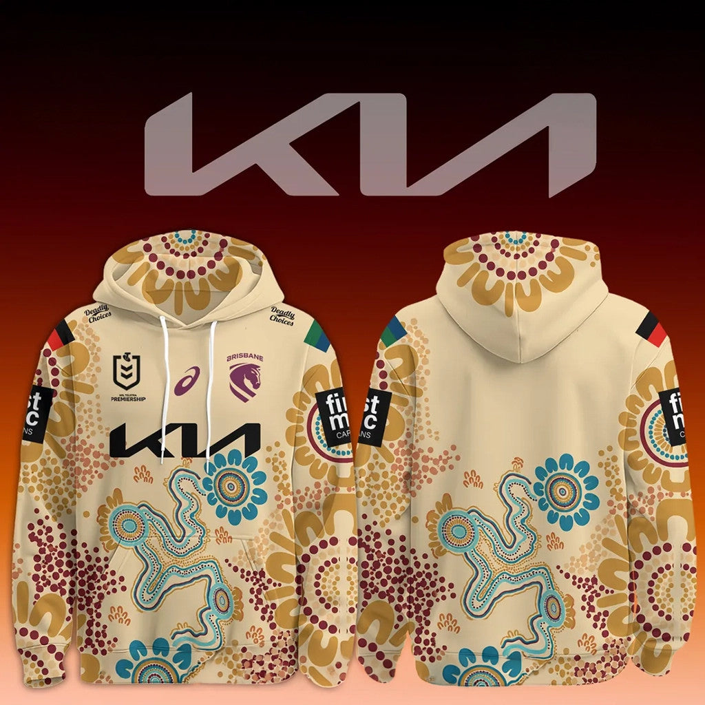 Brisbane Broncos Indigenous 2026 Hoodie Brisbane Broncos Merch Present For Rugby Fans - Loomnari