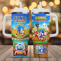 Sonic The Hedgehog 35th Anniversary Merch 2026 Speed Never Ages Tumbler Gifts For Brothers - Loomnari