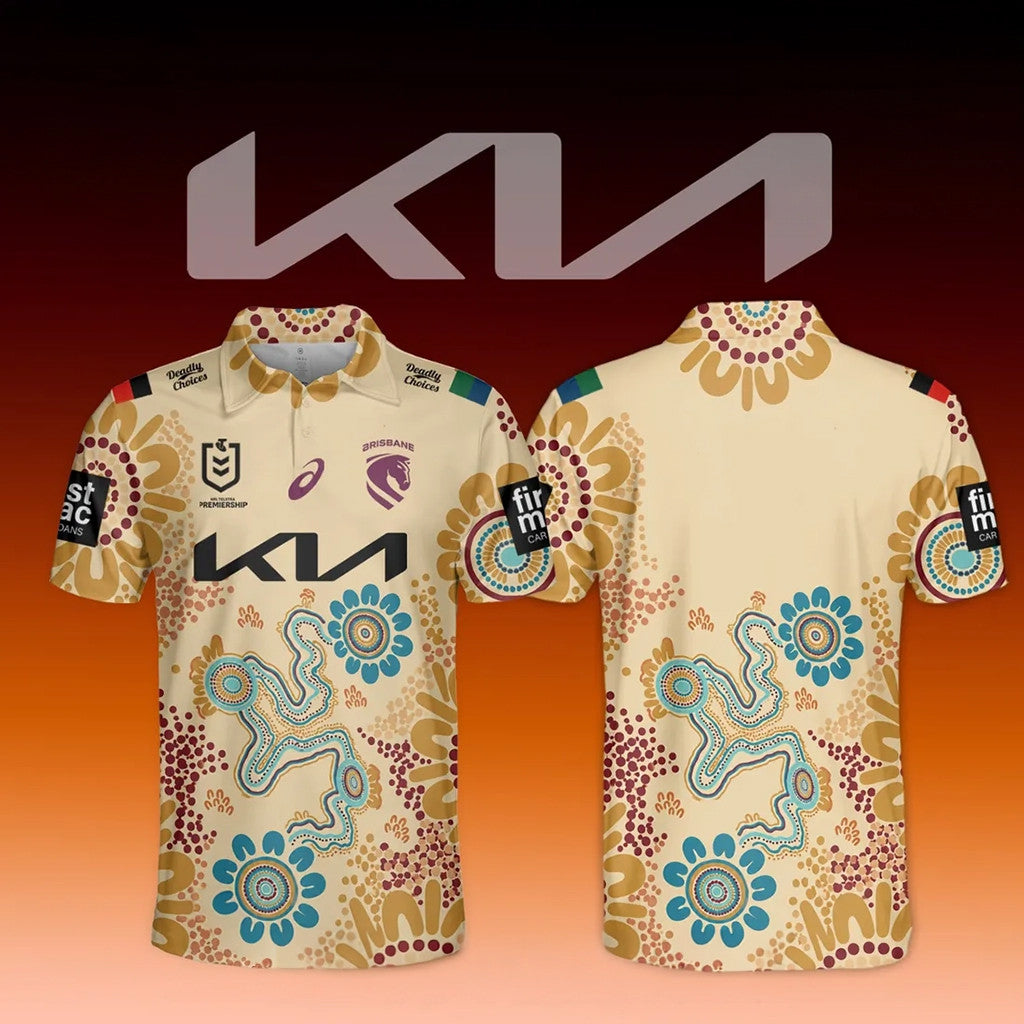 Brisbane Broncos Indigenous 2026 Polo Shirt Brisbane Broncos Merch Best Gifts For Rugby Fans - Loomnari