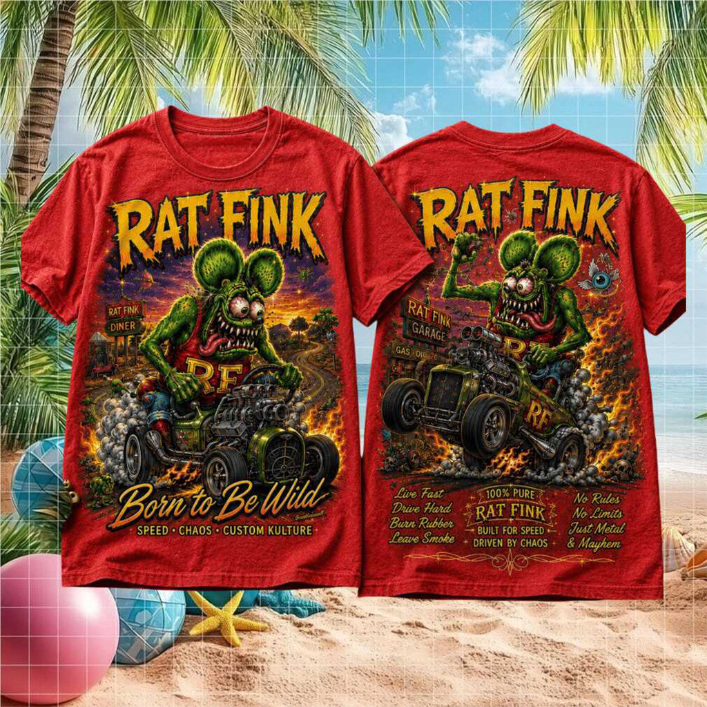 Rat Fink Born to Be Wild Custom Kulture Ed Roth Vintage Hot Rod Shirt Gift For Brothers - Loomnari