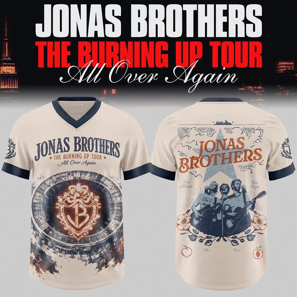 Jonas Brothers The Burning Up Tour All Over Again Jersey Shirt 2026 Jonas Brothers Merch Gifts - Loomnari