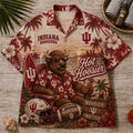 Indiana Hoosiers Merch 2026 Hot Hoosier Tropical Beach Hawaiian Shirt Football Fan Gifts - Loomnari